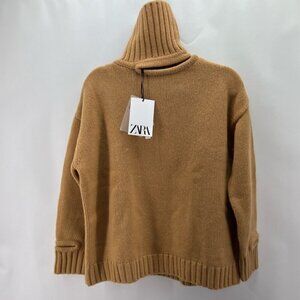 🩷 Zara - Women's Merino Wool Cut Outs Limited Edition Sweater - Brown. Size:XS-S